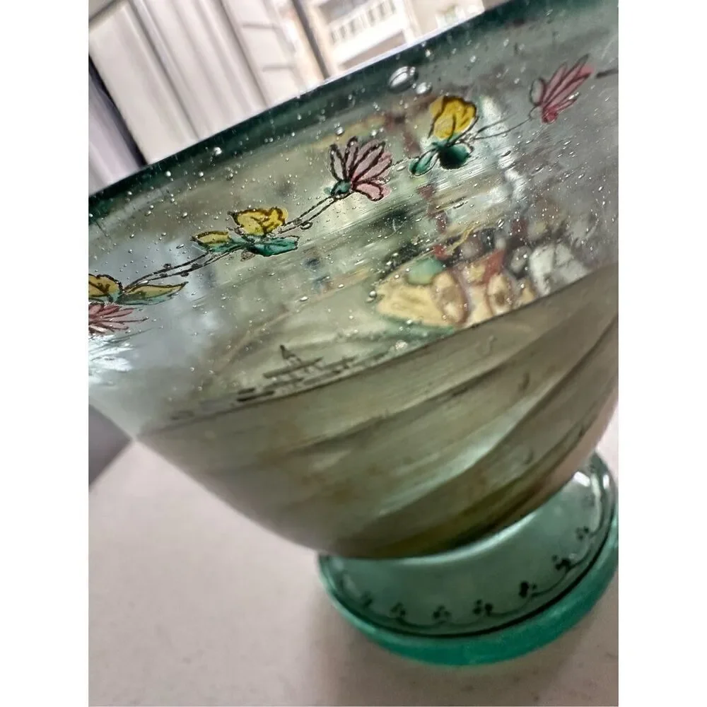 Extremely Rare Ludwig Moser Hand Blown, Hand Painted Enamel Bowl 🛑